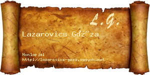 Lazarovics Géza névjegykártya