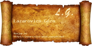 Lazarovics Géza névjegykártya