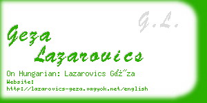 geza lazarovics business card